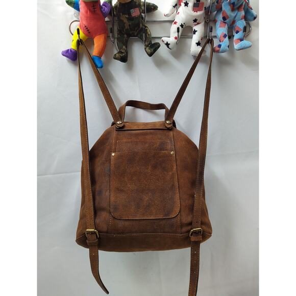 Patricia Nash Casape Burnished Cognac Suede Drawstring Backpack - MSRP $199 main image 10